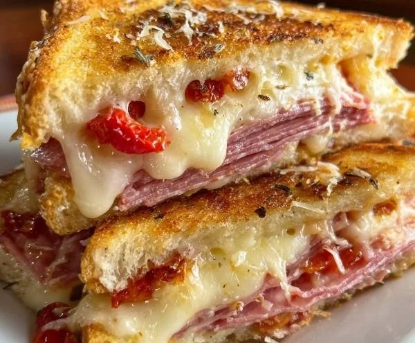 Delicious Grinder Grilled Cheese Sandwich served with crispy edges and gooey cheese