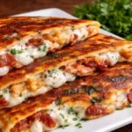 Healthy chicken quesadillas with fresh ingredients served on a plate