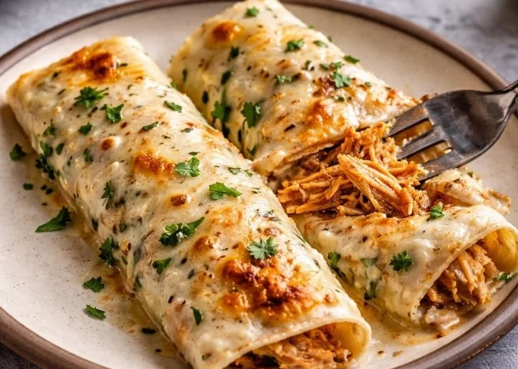 High protein chicken enchiladas ready to serve