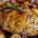 Honey Mustard Glazed Chicken served with Roasted Vegetables for a flavorful meal
