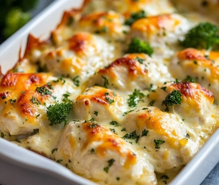 Easy cheesy ranch chicken recipe made with four simple ingredients.