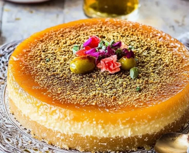 Delicious kunafa with mozzarella cheese served as a crispy dessert treat