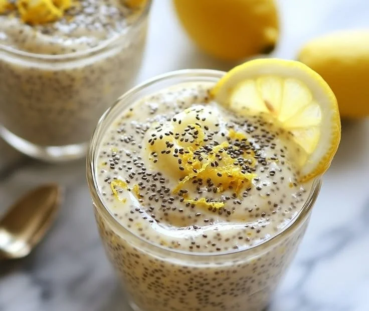 Lemon Chia Pudding made in a pressure cooker, a refreshing and healthy dessert.