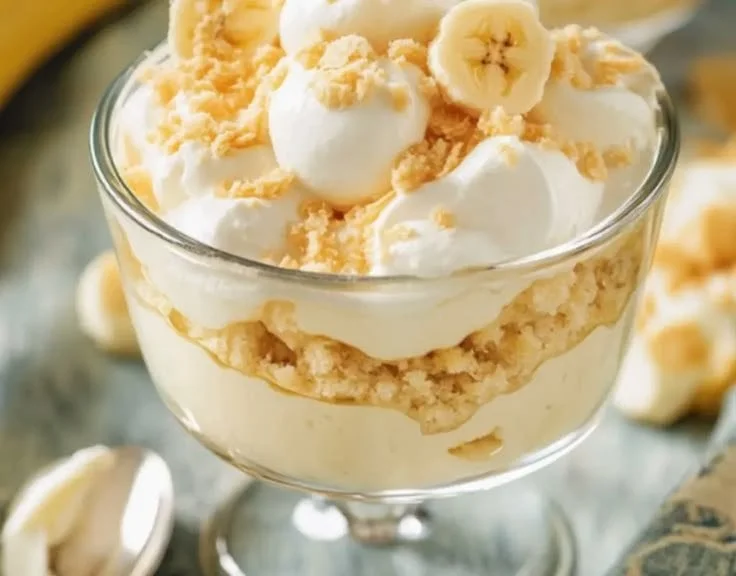 Delicious Magnolia Bakery-inspired banana pudding served in a glass bowl