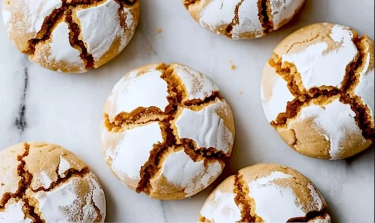 Delicious maple brown sugar crinkle cookies on a decorative plate.