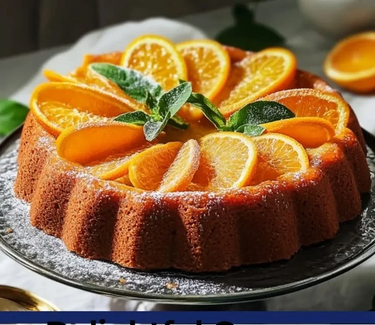 Slice of moist Orange Cardamom Cake topped with citrus zest and cardamom.
