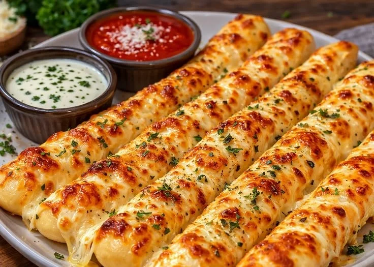 Delicious Pizza Hut cheese sticks served with marinara sauce