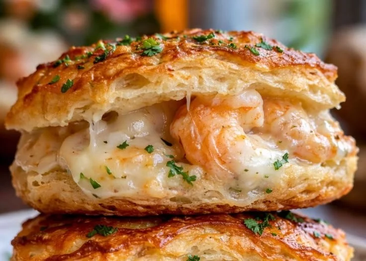 Shrimp Crab Biscuit Melts served with a side of dipping sauce