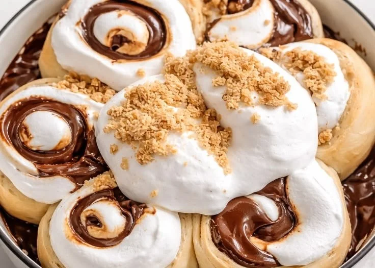 Delicious homemade S'mores Rolls with melted chocolate and marshmallows