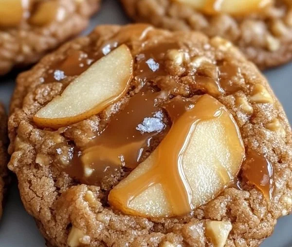 Freshly baked soft cookies on a cooling rack