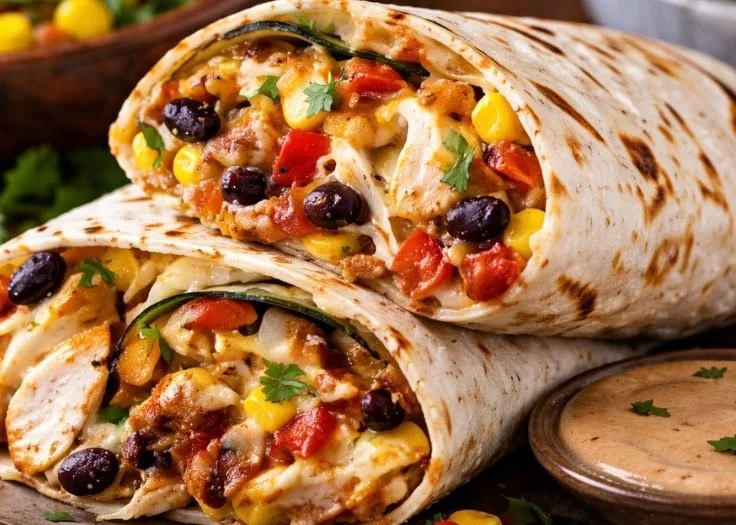 Delicious Southwest Chicken Wrap filled with fresh ingredients and vibrant flavors.