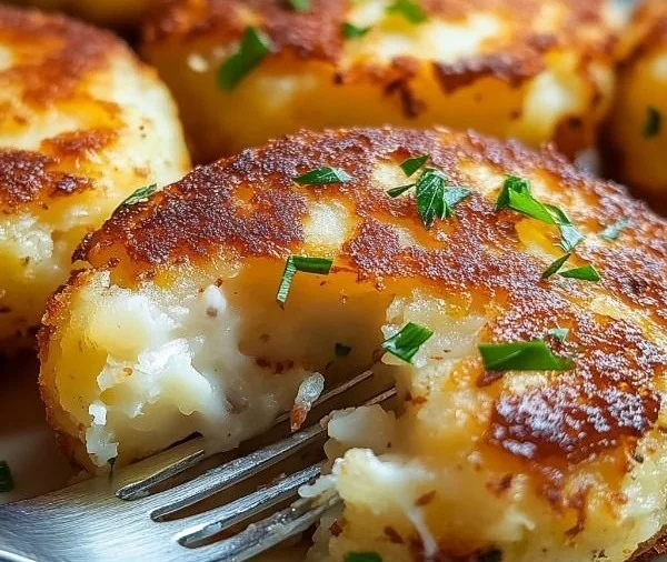Delicious stuffed potato cakes with a crispy golden exterior