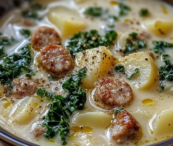 Bowl of delicious Tuscan soup with vegetables and beans