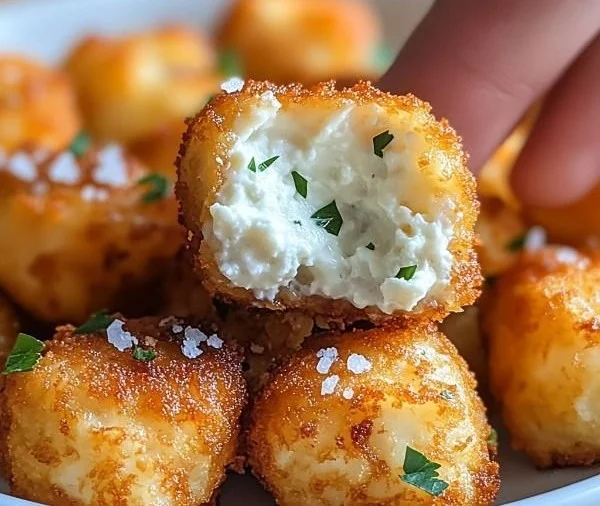 Two ingredient Cottage Cheese Tots served on a plate