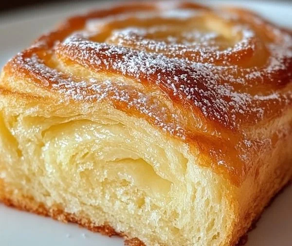 Freshly baked Vanilla Brioche loaf with golden crust and soft interior