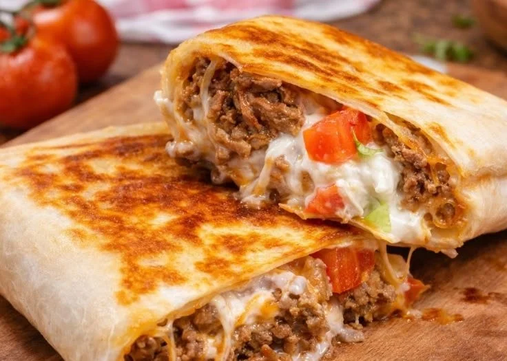 Delicious Weight Watchers Cheeseburger Crunch Wrap prepared with fresh ingredients