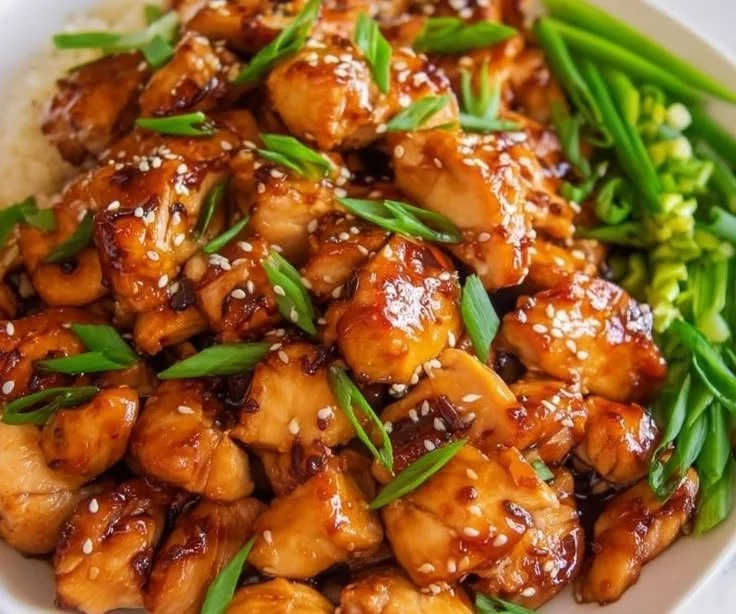 Easy air fryer chicken teriyaki recipe with tender chicken and savory glaze