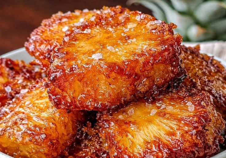 Delicious air fryer pineapple chunks ready to serve