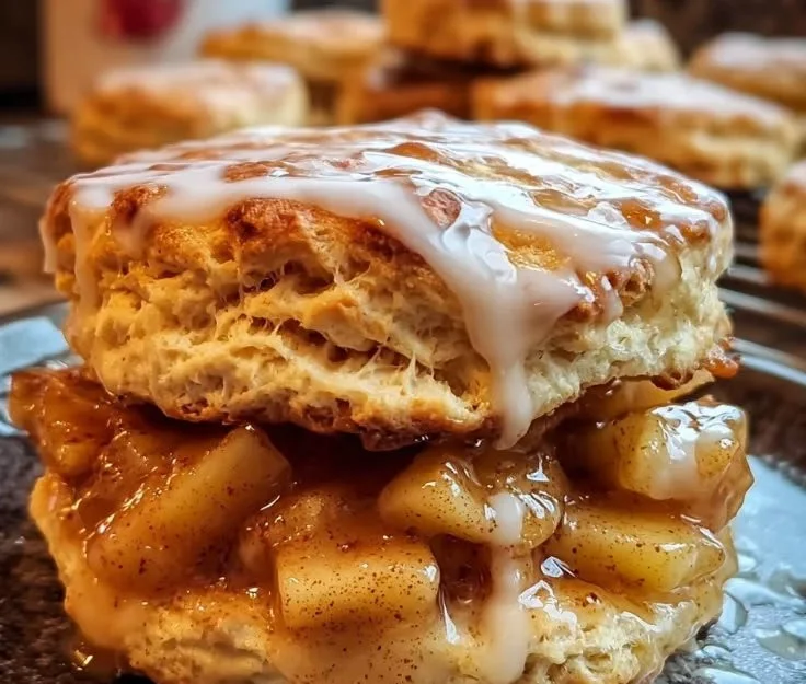 Apple pie-inspired biscuit sandwiches with warm filling and flaky crust