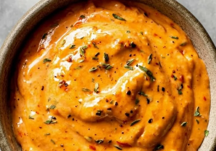 Delicious Chipotle Garlic Sauce in a bowl with fresh ingredients