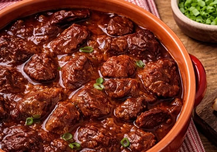Delicious Crock Pot Red Chile simmering with vibrant spices and ingredients