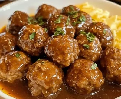 Crockpot Mississippi Meatballs served in a dish