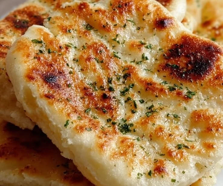 Delicious homemade Turkish bread made without an oven, fluffy and golden