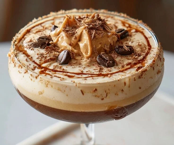 Espresso Martini with Peanut Butter served in a stylish glass