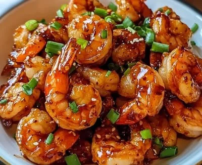 Delicious Firecracker Shrimp dish, easy recipe in four simple steps.