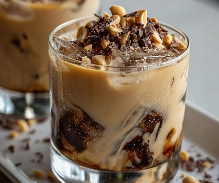 Frosted Skrewball Russian: A decadent creamy nutty dessert drink.