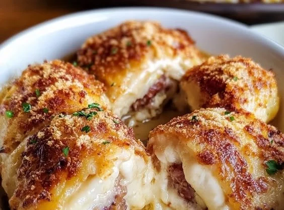Gordon Ramsay's Chicken Cordon Bleu with crispy golden crust and melty cheese