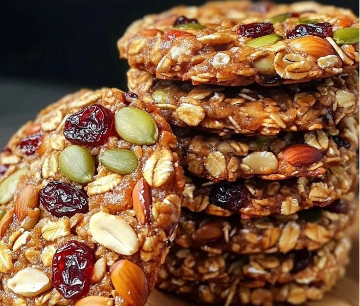 Healthy energy cookies packed with nuts and seeds for a nutritious snack.