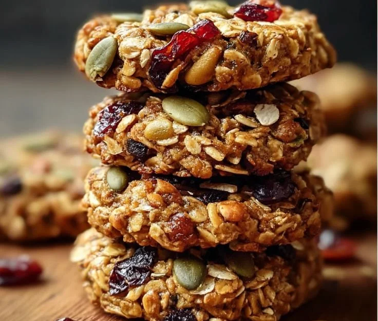 Healthy nut and seed energy cookies for a nutritious snack