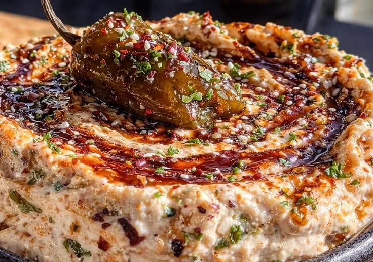 Delicious jalapeño popper dip served in a bowl with chips.