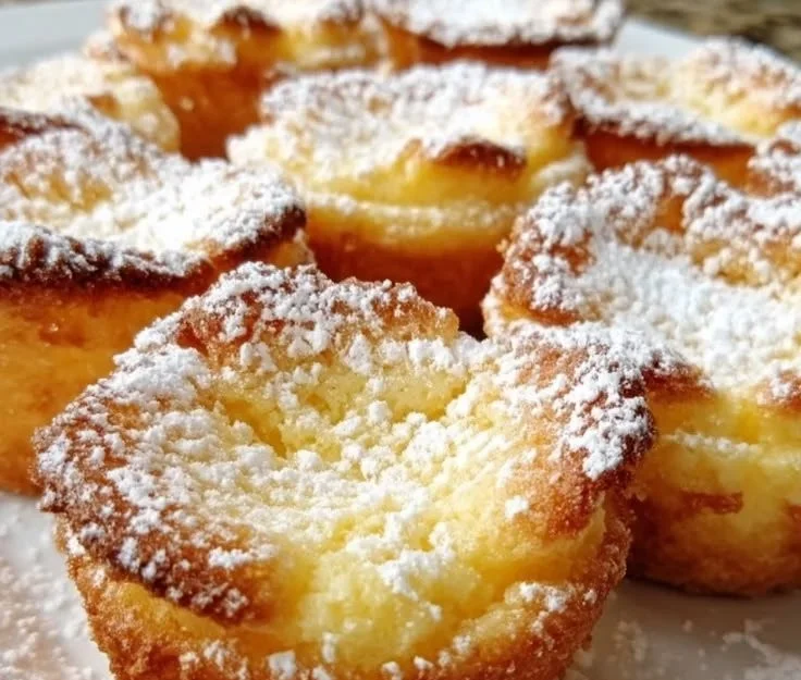Delicious Mini Lemon Impossible Pies on a dessert plate