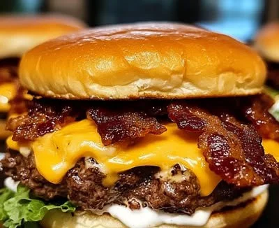 Delicious Crack Burgers served with toppings and condiments