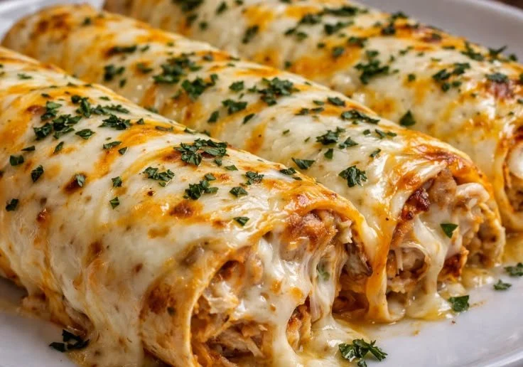 Quick and healthy chicken enchiladas served with fresh toppings.
