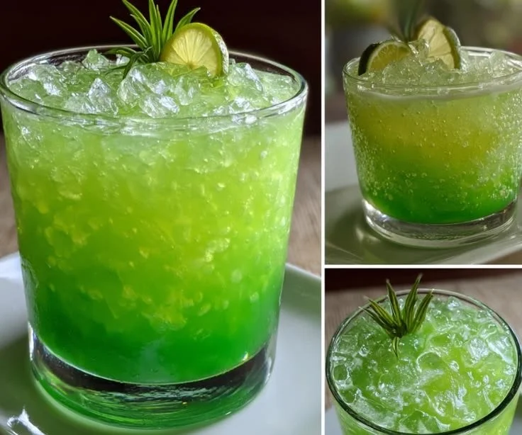 St. Patrick's Day Green Oasis dessert featuring creamy tropical ingredients.
