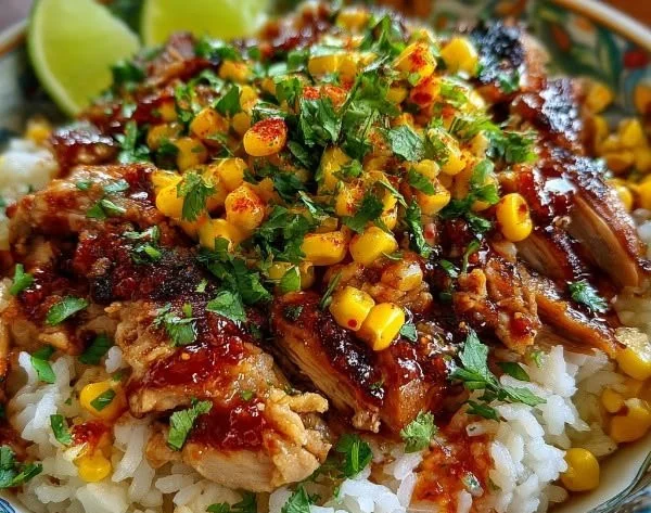 Delicious Street Corn Chicken Rice Bowl with vibrant ingredients