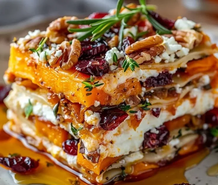 Sweet Potato and Butternut Squash Vegetable Lasagna, a healthy cooking dish
