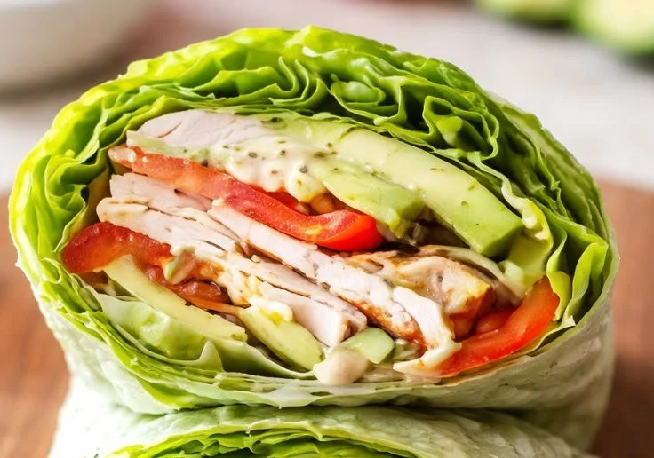 Delicious Thai Turkey Lettuce Wraps garnished with fresh herbs and spices.