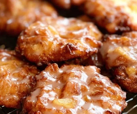 Baked apple fritters with fresh apples on a plate, perfect winter snack