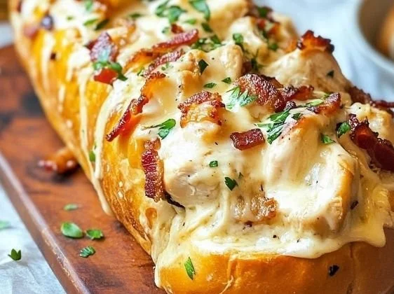 Delicious Chicken Bacon Ranch Sandwich with crispy bacon and fresh ingredients