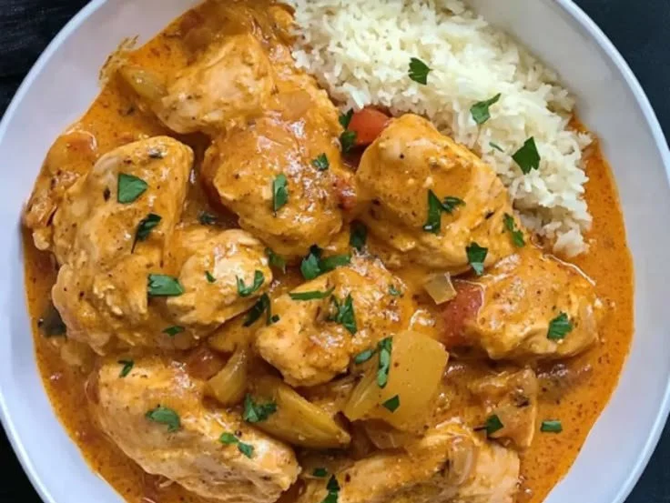 Delicious Chicken Paprikash served in a bowl, showcasing rich paprika sauce and tender chicken.