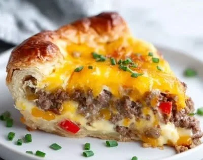 Delicious crescent roll breakfast casserole fresh out of the oven.