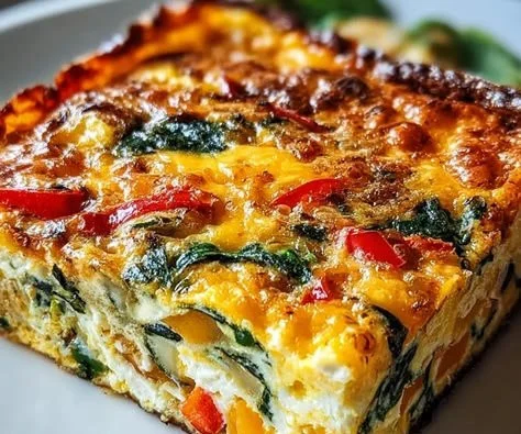 Gluten-free cottage cheese egg casserole served in a dish