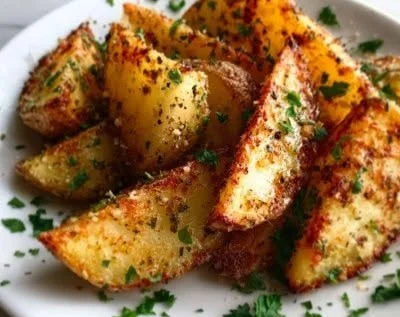 Delicious Greek Lemon Potatoes served on a plate