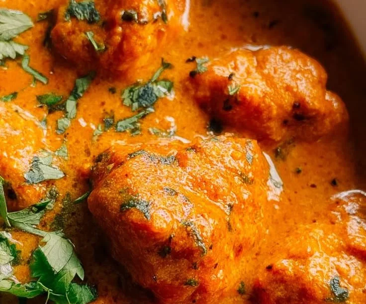 Healthy Tikka Masala with creamy coconut and chicken served in a bowl