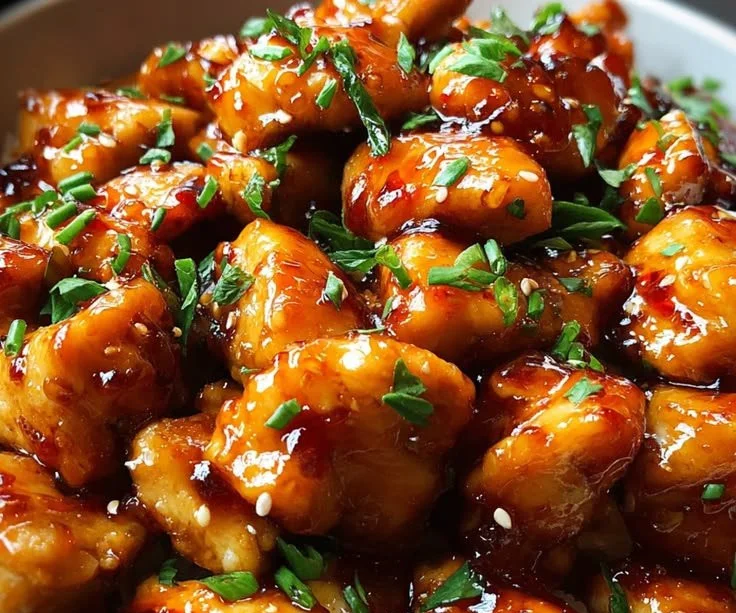 Baked Honey Garlic Butter Chicken Mac and Cheese dish served on a plate