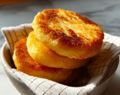 Delicious hot water cornbread served with butter and honey